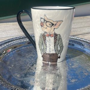 Hipster Pig, tall coffee mug
